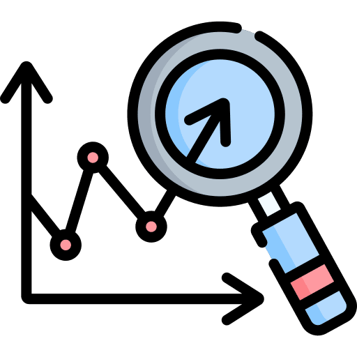 Web analytics business and finance data analysis chart icon