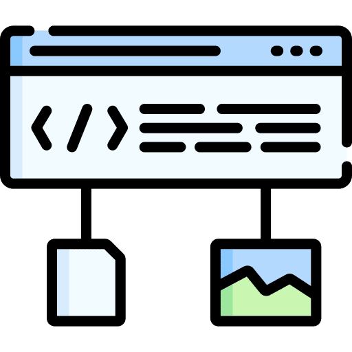 Data flow code diagram coding icon