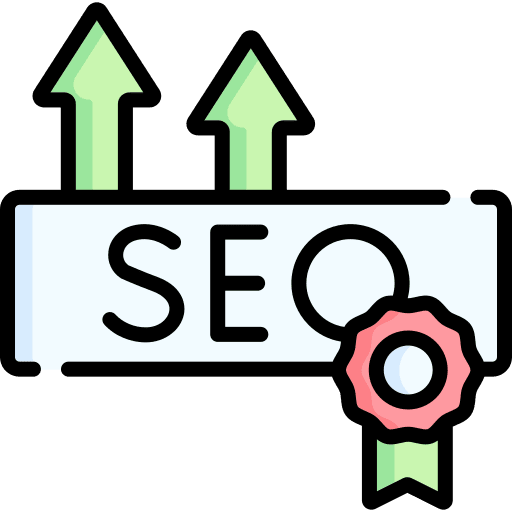 Seo quality seo and web arrow up icon