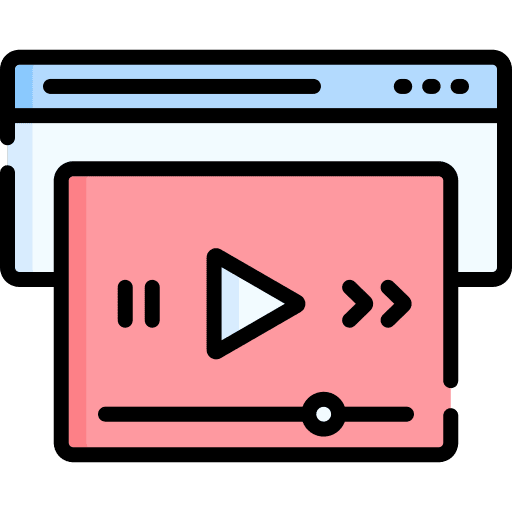 Video player web browser video player multimedia icon