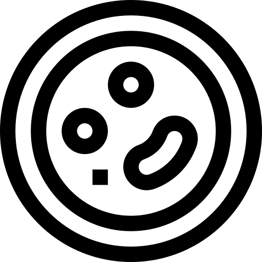 Petri dish healthcare and medical petri dish germ icon