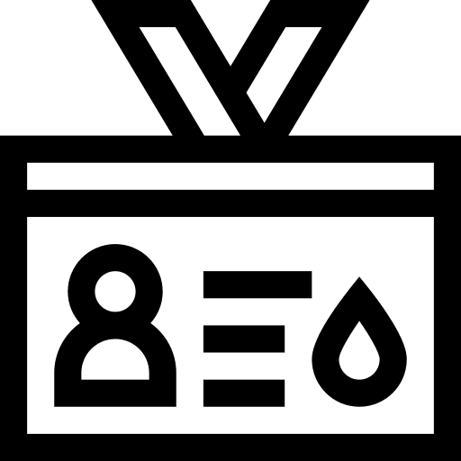 Blood donor card identity identification blood donor card icon