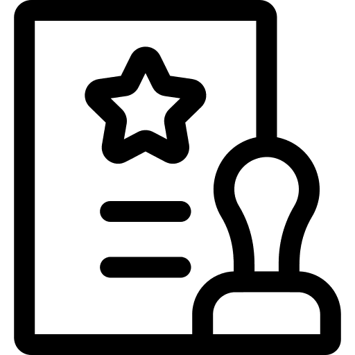 Rubber stamp paper rubber stamp certificate icon