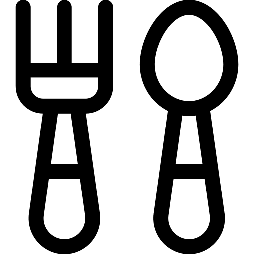 Baby cutlery set food fork icon