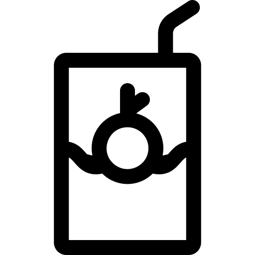 Juice carton box orange icon