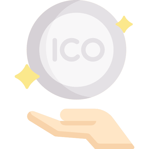 Ico ico bitcoin hand icon