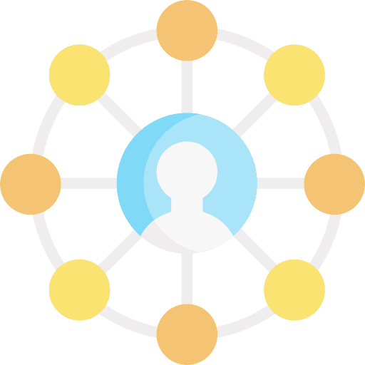 Centralized networking network cryptocurrency icon