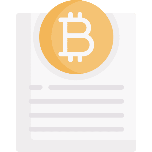 White paper bitcoin business and finance chip icon