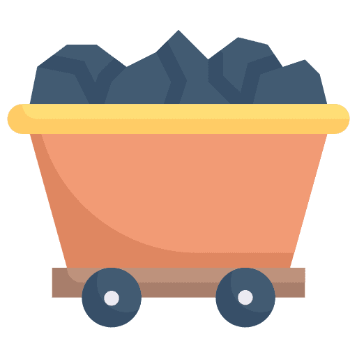 Charcoal coal mining cart icon