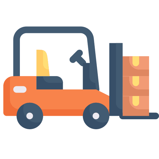 Forklift transportation shipping and delivery forklift icon