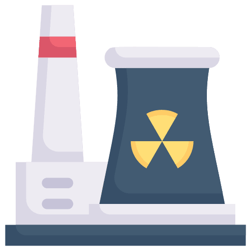 Nuclear energy chimney industry power plant icon