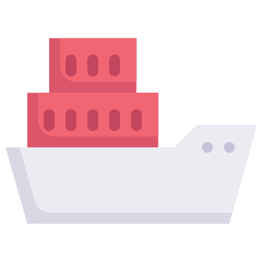 Shipping distribution boat cargo ship icon