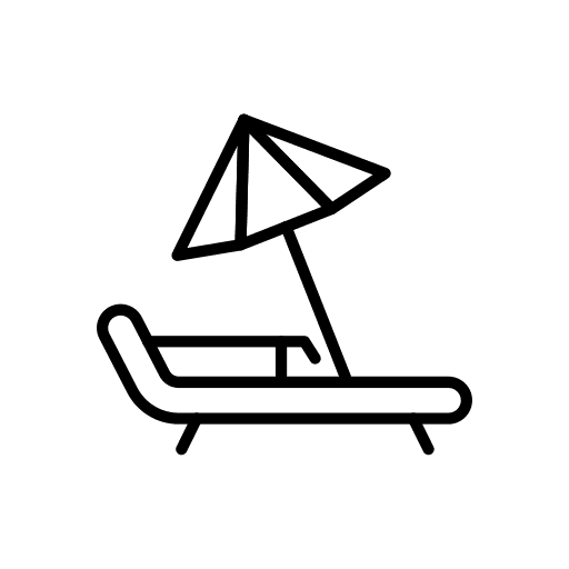 Deck tourism seat beach icon