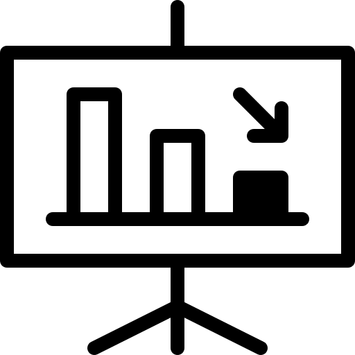 Decrease loss stats decrease icon