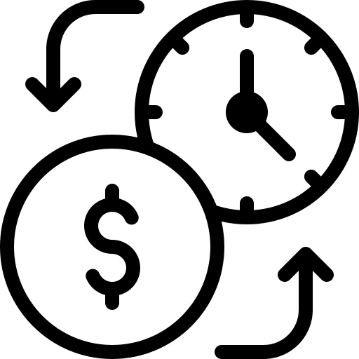 Time is money money business and finance time icon