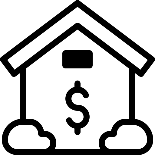 House money home mortgage loan icon