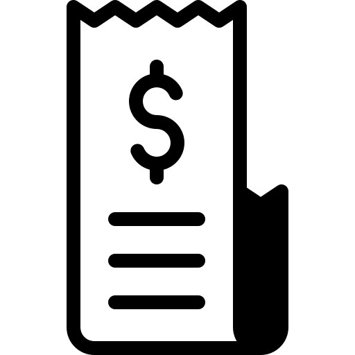 Invoice receipt dollar business and finance icon