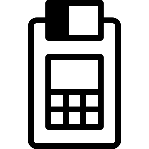 Point of service business and finance pos terminal edc icon