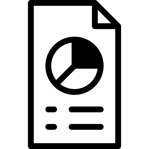 Statistics pie chart business and finance file icon