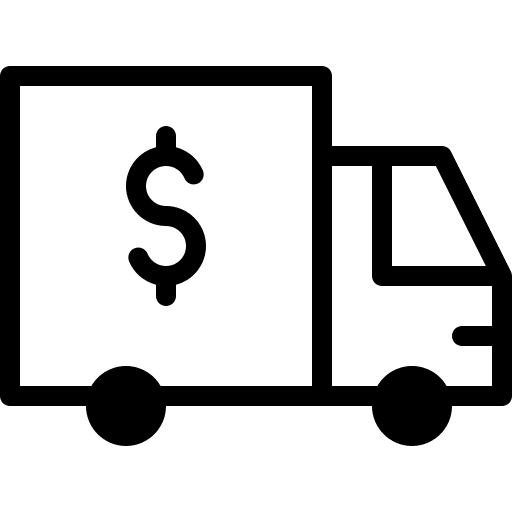 Truck dollar cash banking icon