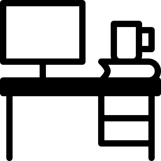 Workplace workspace computer desk icon