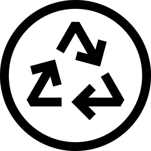Recyclable recycling signaling symbol icon