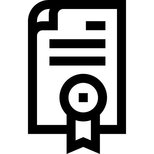 Certificate education badge enroll icon