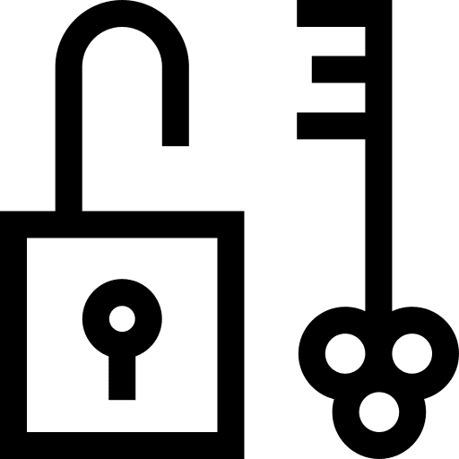 Security key locked privacy icon