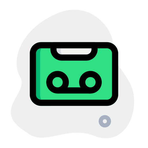 Music tape cassette tape music tape electronics icon