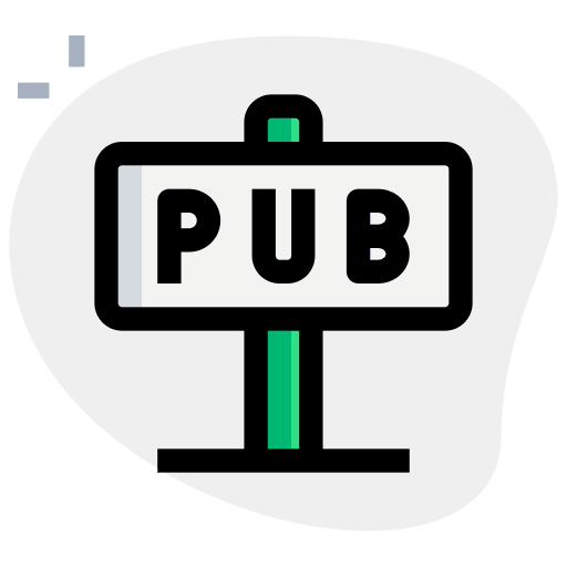 Pub food and restaurant signboard pub icon