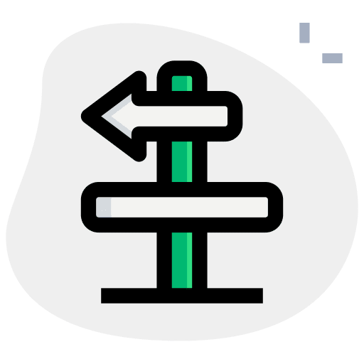 Road sign left arrow arrow direction icon