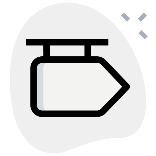Signboard shop direction signaling icon