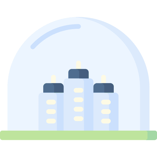 Dome universe sci fi architecture and city icon