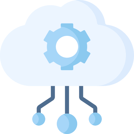 Cloud computing settings gear electronics icon