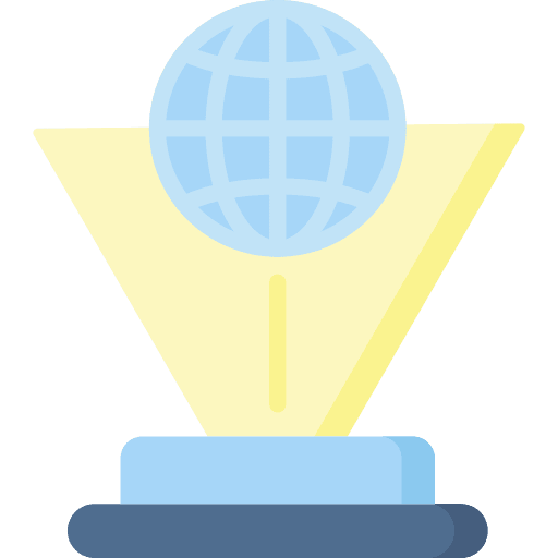 Hologram technology futuristic robotics icon