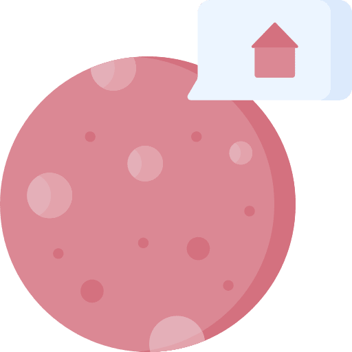 Mars space futuristic solar system icon