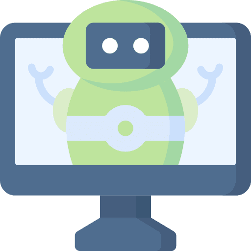 Robot electronics repair artificial intelligence icon