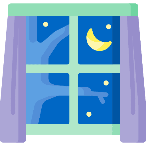 Night night window stars icon