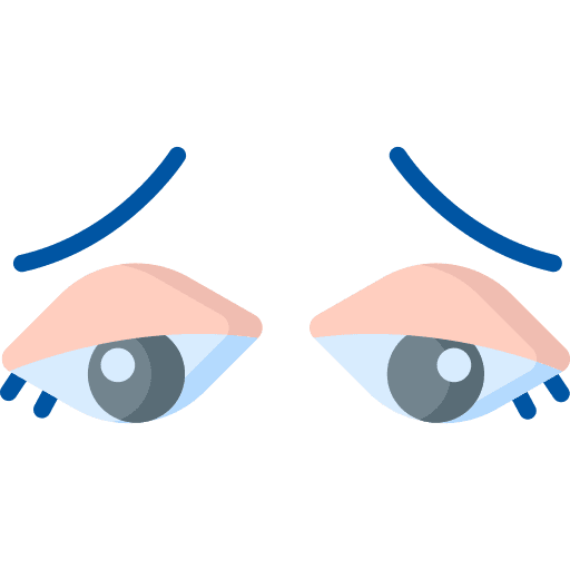 Sleepy wellness exhausted eye icon