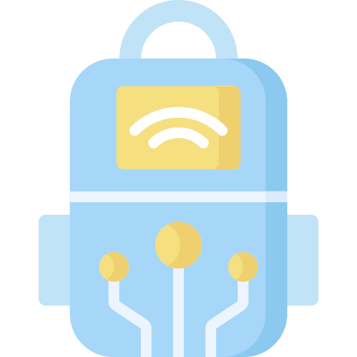 Smart bag luggage electronics futuristic icon