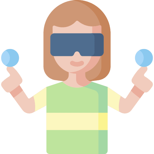 Virtual reality woman vr glasses digital icon