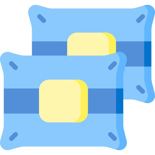Bed pillows bedroom sleep relax icon