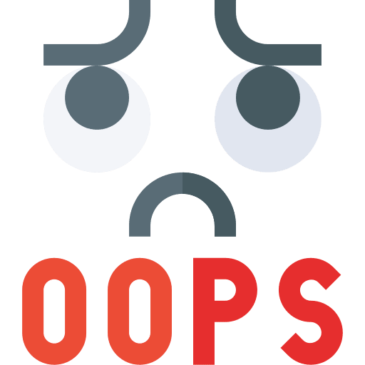 Oops message mistake sad icon