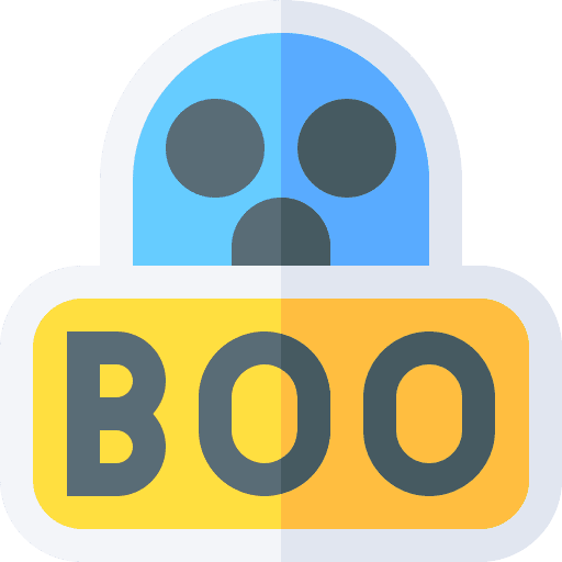 Boo text speech bubble thought icon
