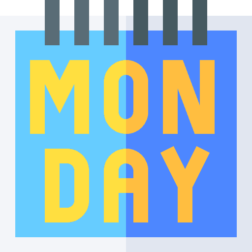 Monday monday time and date day icon