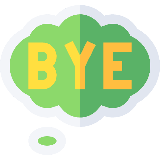 Bye goodbye communications bubbles icon