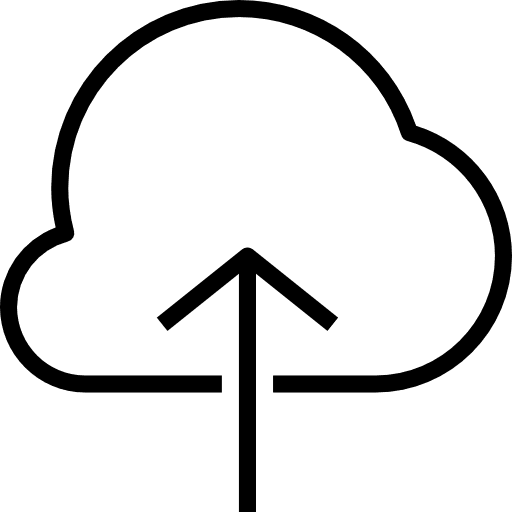 Upload to cloud uploading file storage up arrow icon