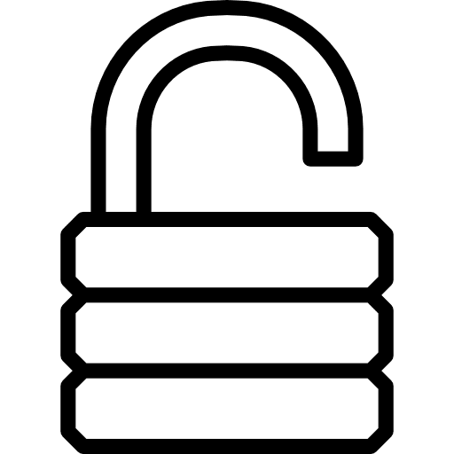 Padlock unsecure blocked tool icon