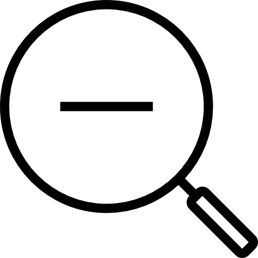 Zoom out zooming tool loupe icon