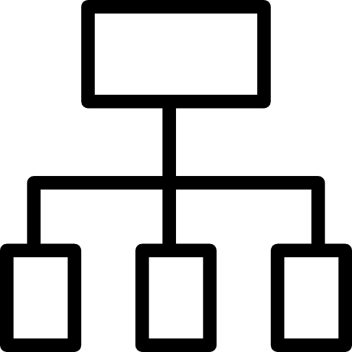 Networking rectangles squares scheme icon